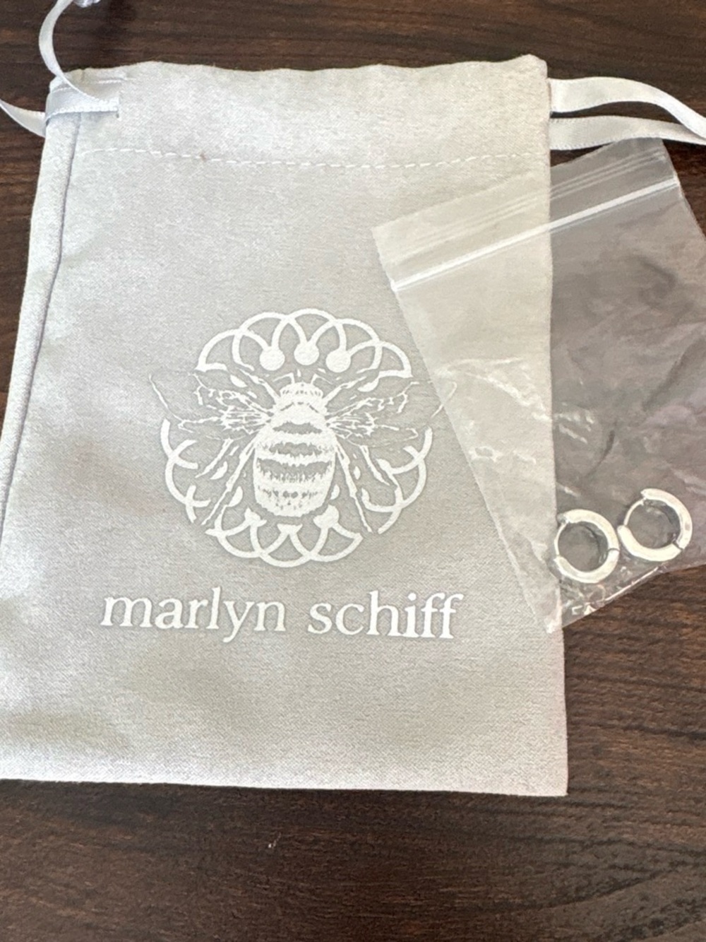 Tiny Silver Hoop Huggie Earrings - Picture 2 of 2